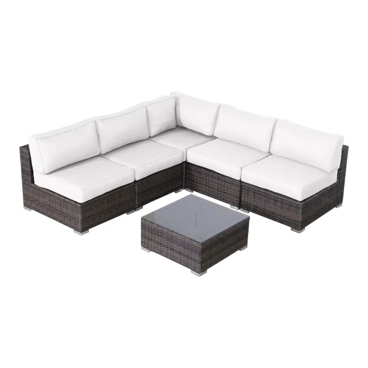 Seating Set With Cushions Handcrafted Wicker Design