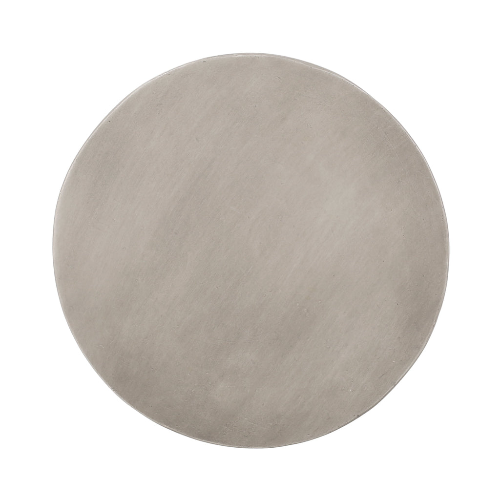 Modern End Table with Pedestal Base in Natural Magnesium Oxide, 17.25' x 17.25' x 26.50'