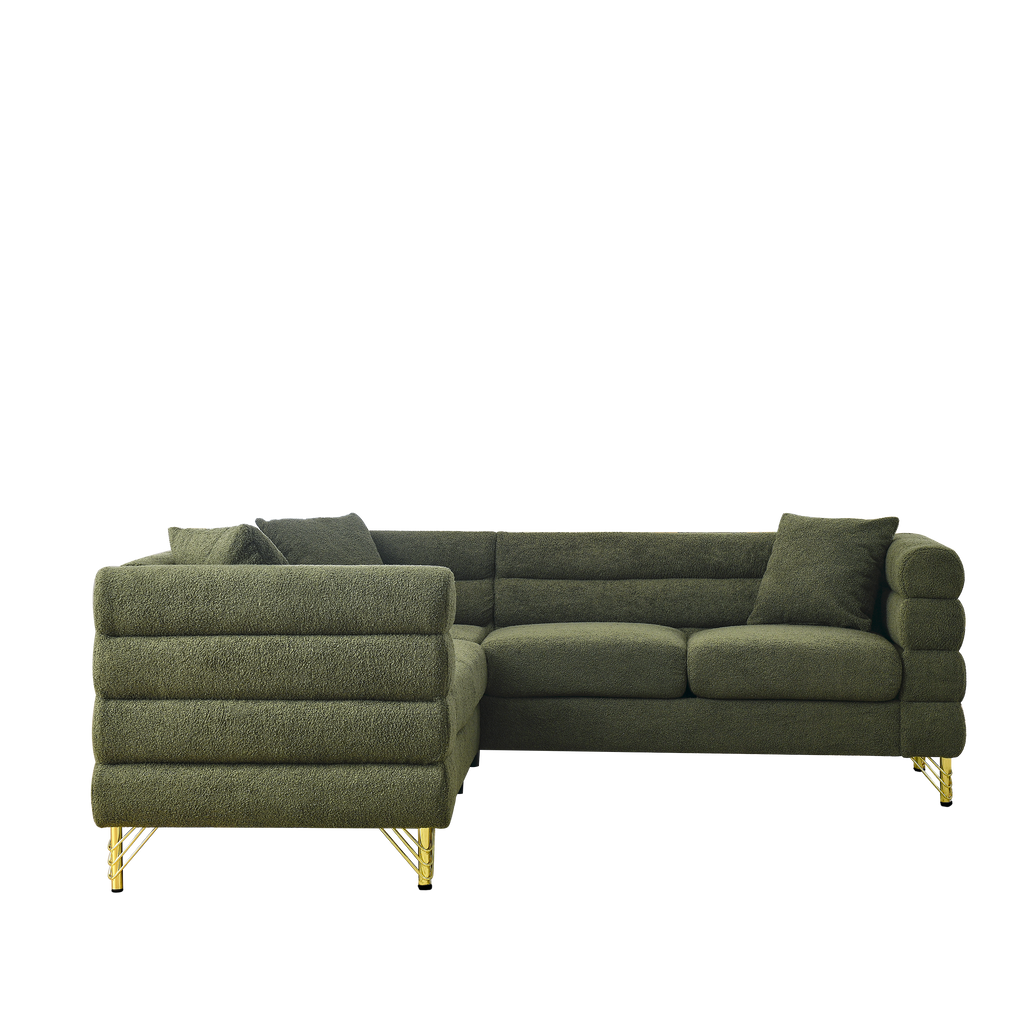 81.5-Inch Oversized Corner Sofa, L-Shaped Sectional Couch,   5-Seater Corner Sofas with 3 Cushions for Living Room, Bedroom, Apartment, Office