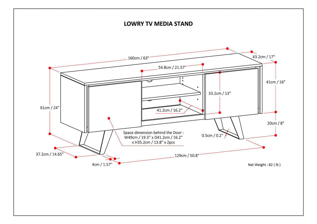 Lowry - TV Media Stand - Oak