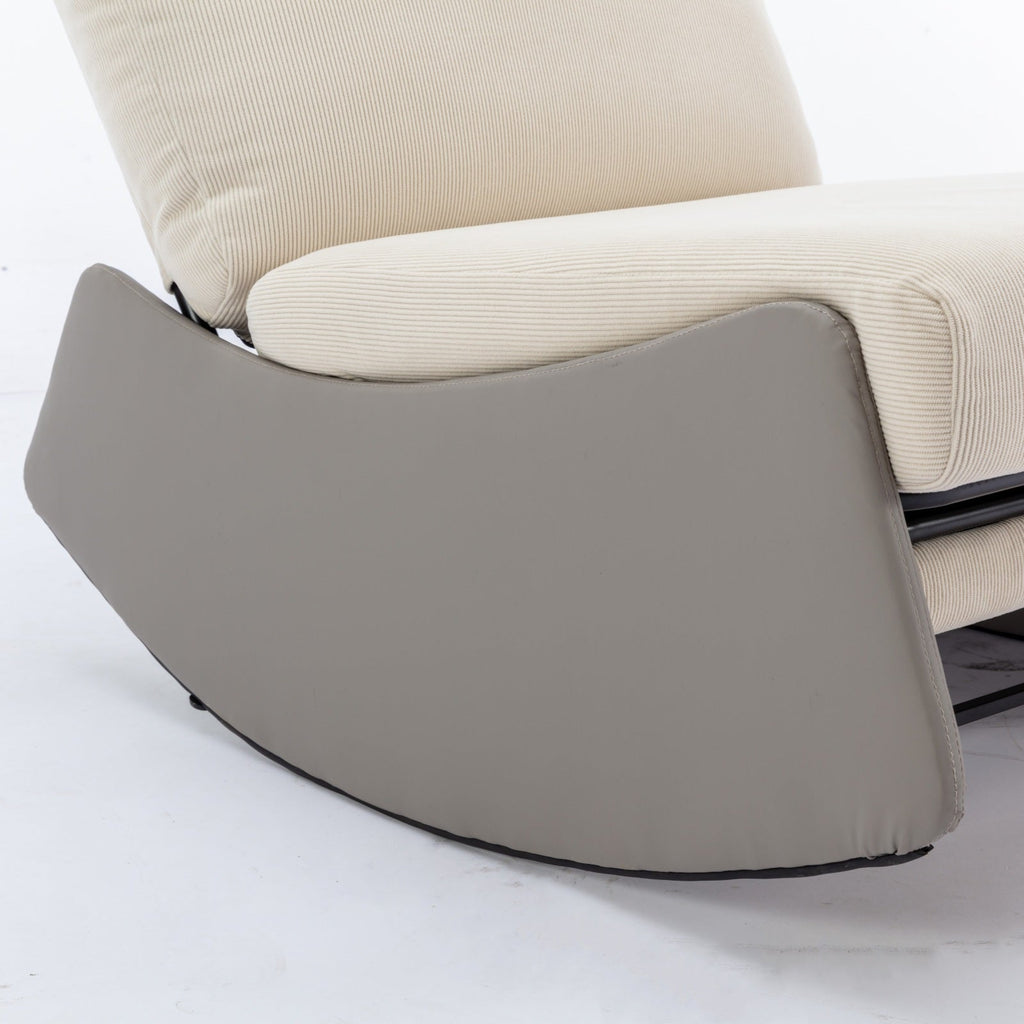 Modern Rocking Chair Recliner, Comfy Rocker Nursery Chair with Footrest, Accent Reading Chair, Upholstered Lounge Chair for Relaxing, Resting,Soft Padded Rocker for Indoor Living Room Bedroom,Gray