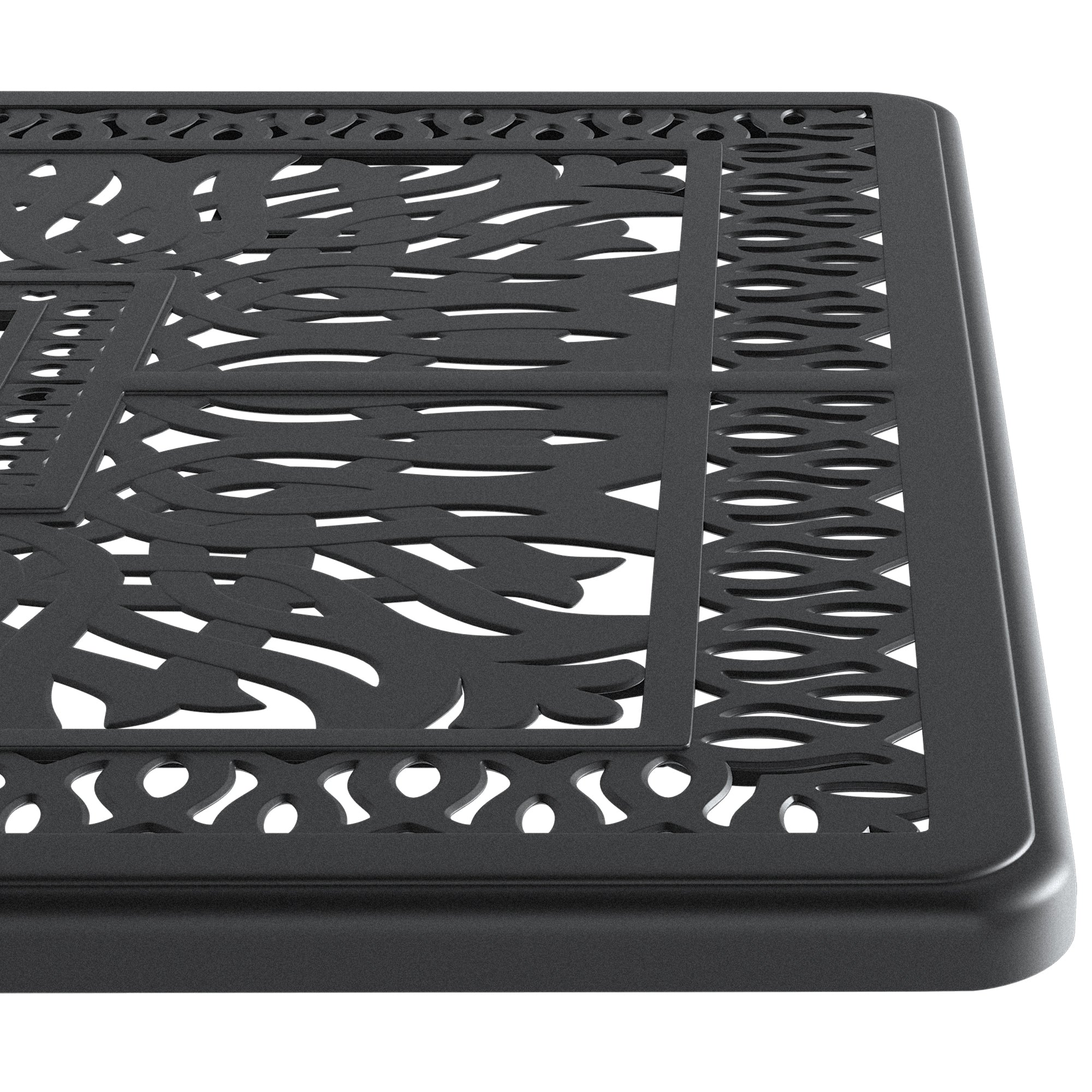 7-Piece Set Of All-Weather Cast Aluminum Dining Furniture Set With Black Frame