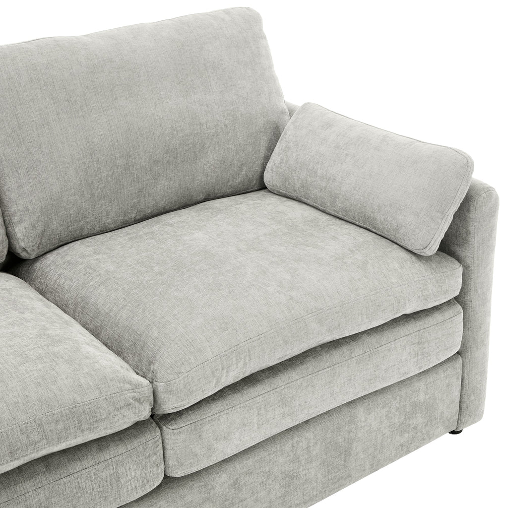 31.9' Cozy Upholstered Armchair Oversized Comfy Cloud Sofa Double Cushion Single Sofa Plush Cushion Armchair for Living Room, Light Grey