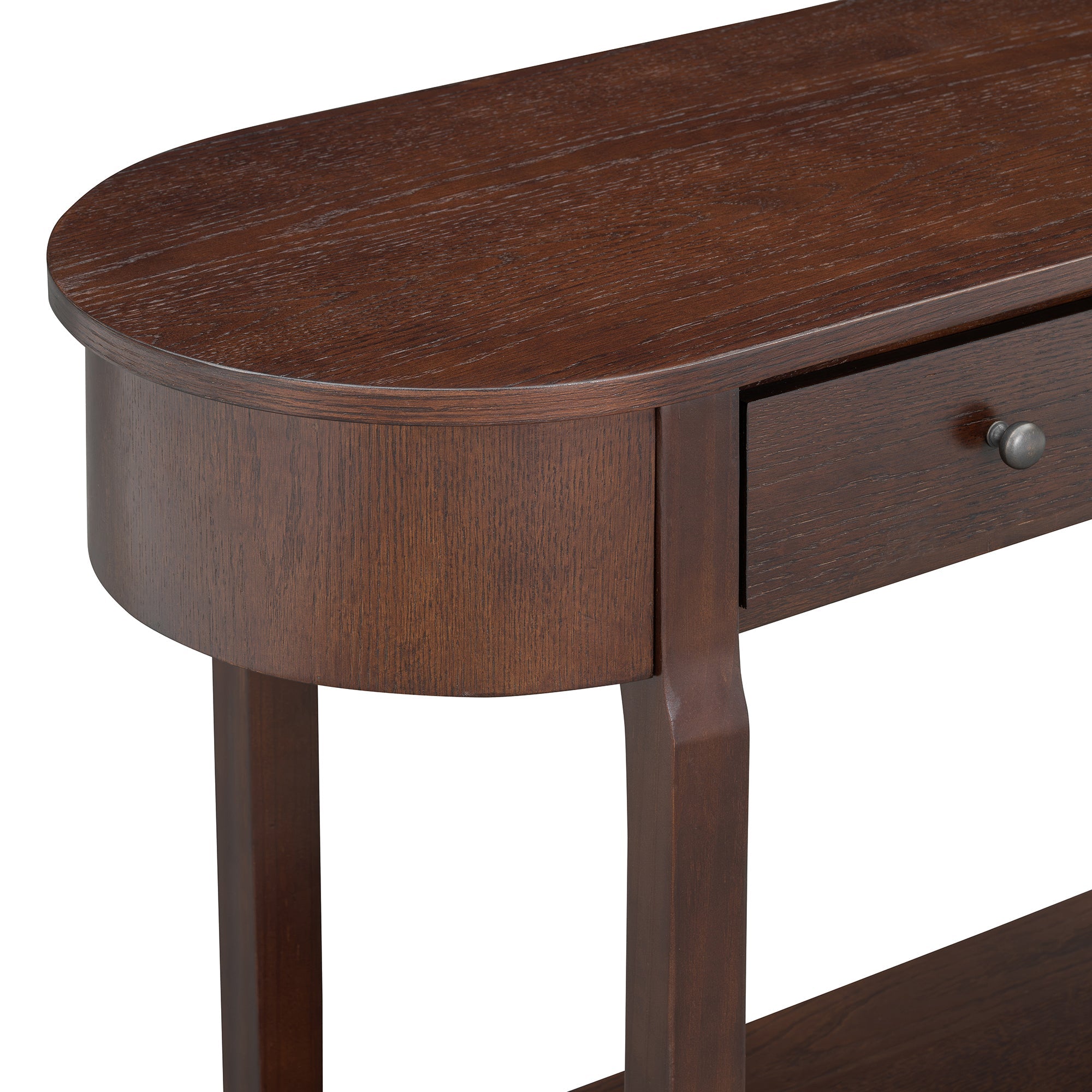 TREXM Elegant Retro Console Table with Curved Design and Smooth Glaze for Entryways, Living Rooms and hallways (Espresso)