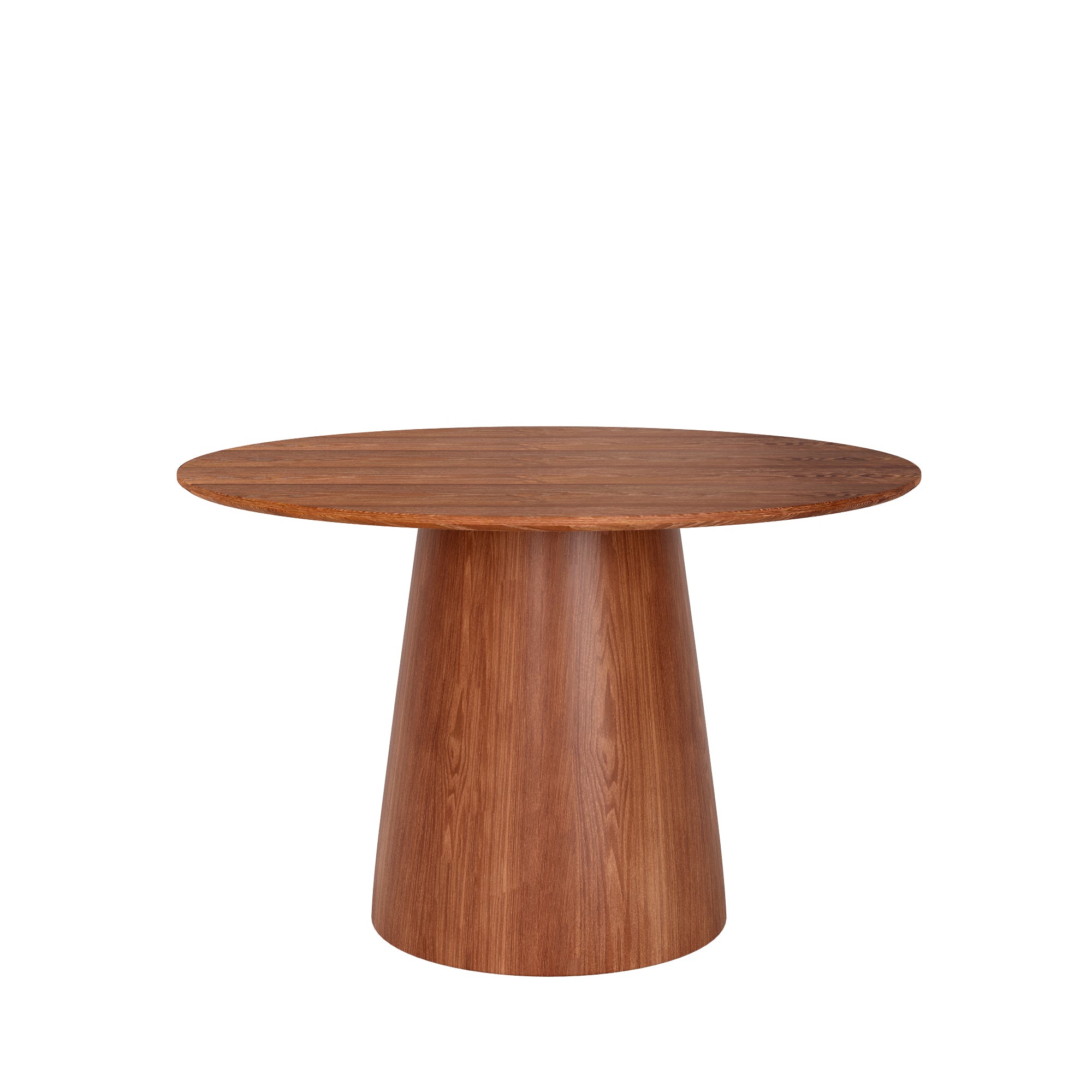 43' Round Walnut Color Solid Wood Small Dining Table with Solid Wood Tabletop For 2-4 People