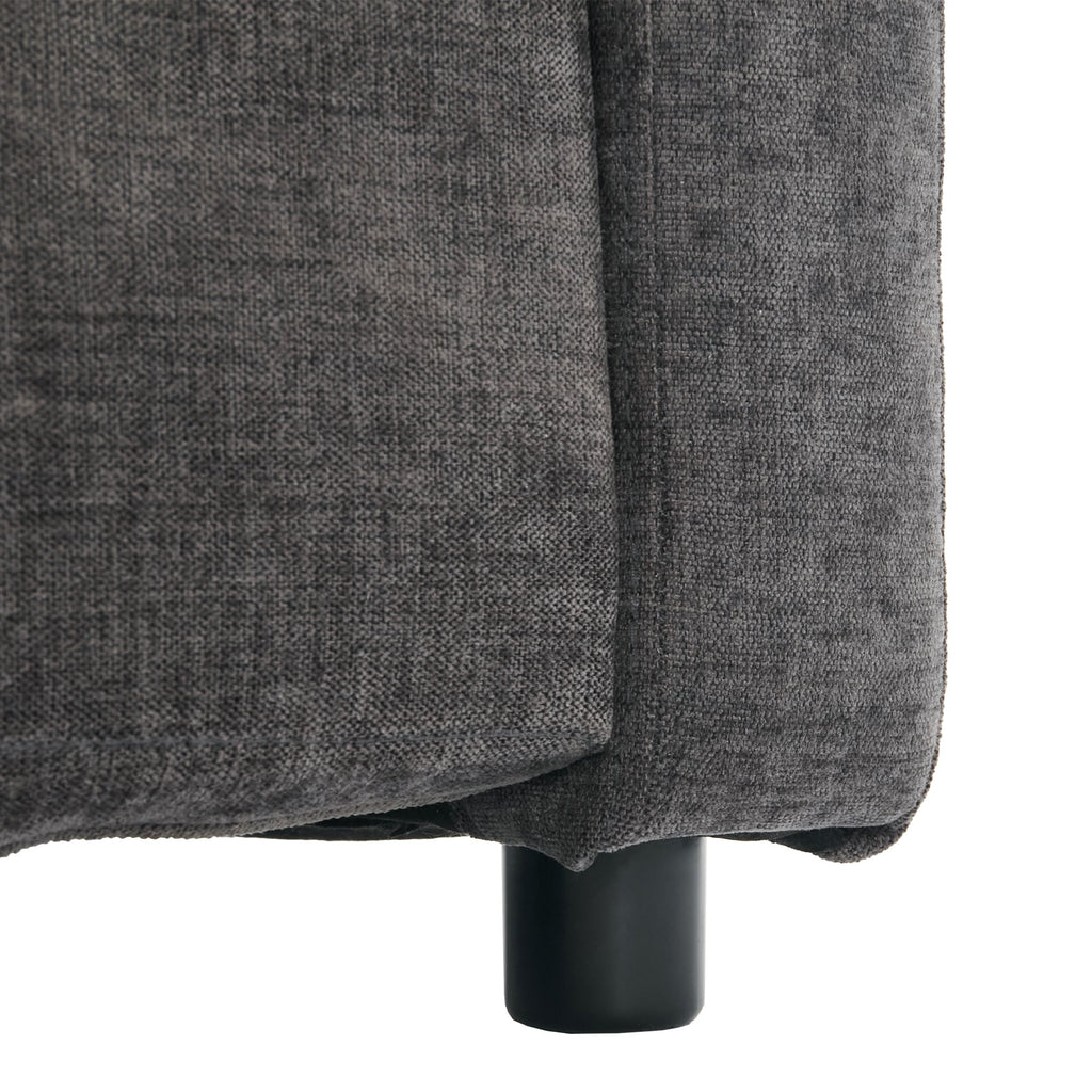 Cozy Upholstered Sofa Set Oversized Comfy Cloud Sofa Double Cushion Sofa Group Plush Cushion Sofa Couch for Living Room, Grey