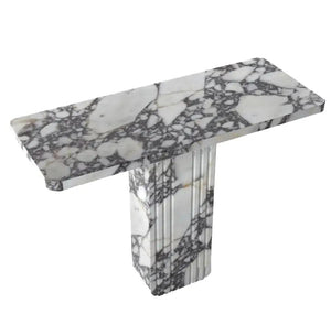 Console table Villohome Calacatta Viola marble, polished finish, 15"W x 40"L x 32"H