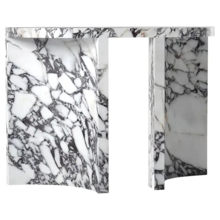 Calacatta Viola marble console table with arched legs, polished