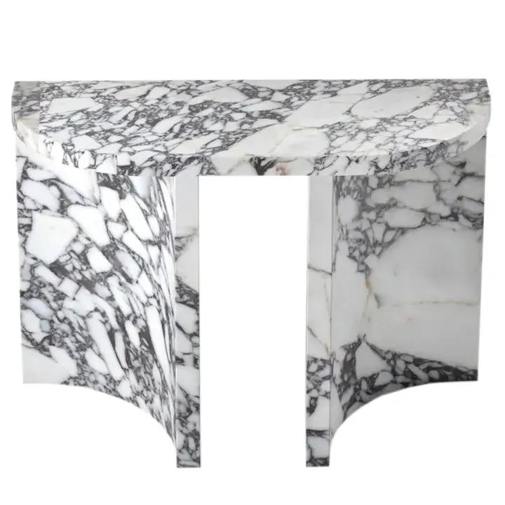 Calacatta Viola marble console table with arched legs, polished finish by Villohome