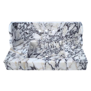 Villohome Calacatta Viola marble wall-mount bathroom sink with 10-inch backsplash, white with dark veining