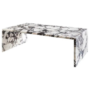 Calacatta Viola marble coffee table, polished finish, white with dark veining, Villohome