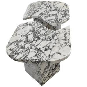 Calacatta Viola marble designer coffee tables by Villohome, polished set of 2.