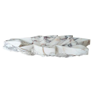 Calacatta Viola marble leaf design above-vanity bathroom sink by Villohome; honed stone basin