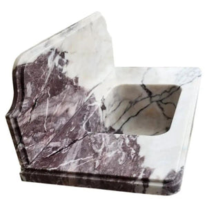 Calacatta Viola marble bathroom sink by Villohome, wall-mount with 10-inch backsplash.