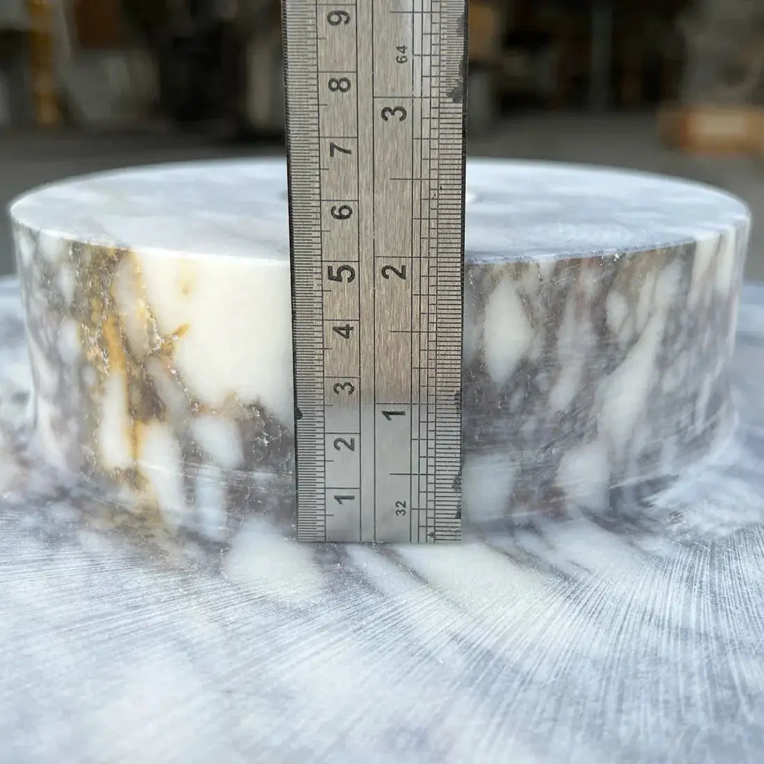 Villohome Calacatta Viola Marble round bathroom sink, polished, 15.5 in dia x 4.5 in high