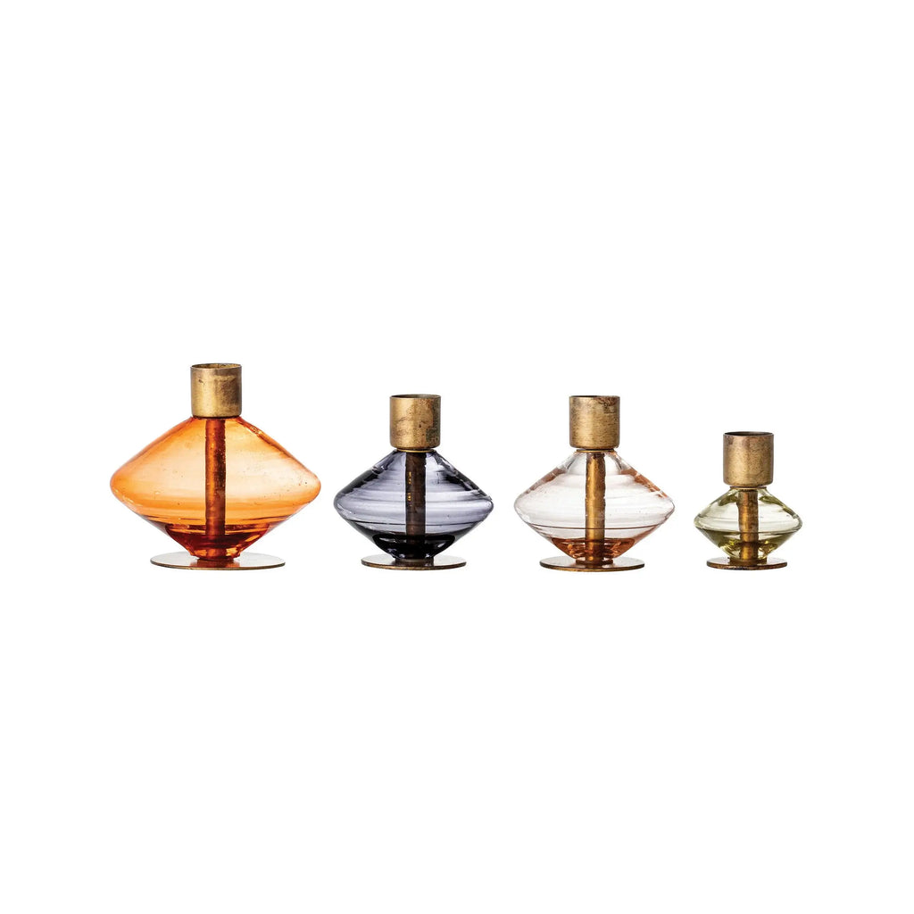 Blown Glass Candle Holders