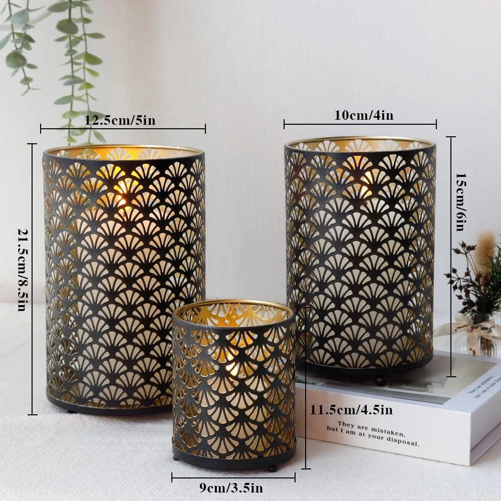 Metal Hurricane Holder ( Set of 3 )