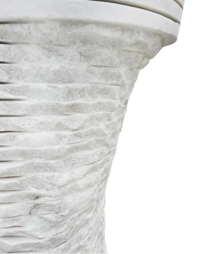Carrara White Marble Designer Pedestal Stand-Alone Sink (W)16" (L)16" (H)36"