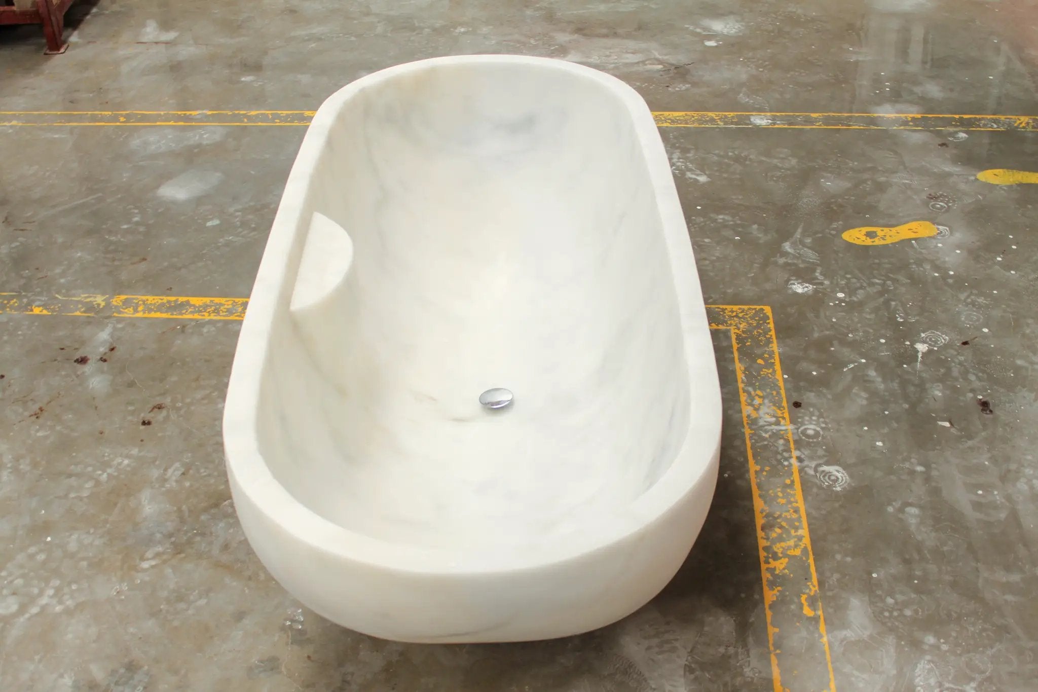 Villohome Bianco Carrara white marble bathtub, freestanding marble tub