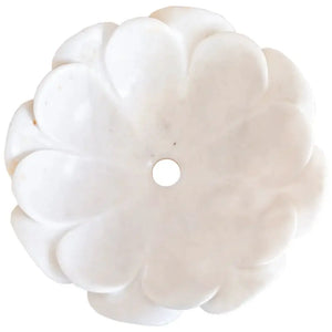 Stone sink Carrara white marble flower shape vanity basin, polished finish, Villohome