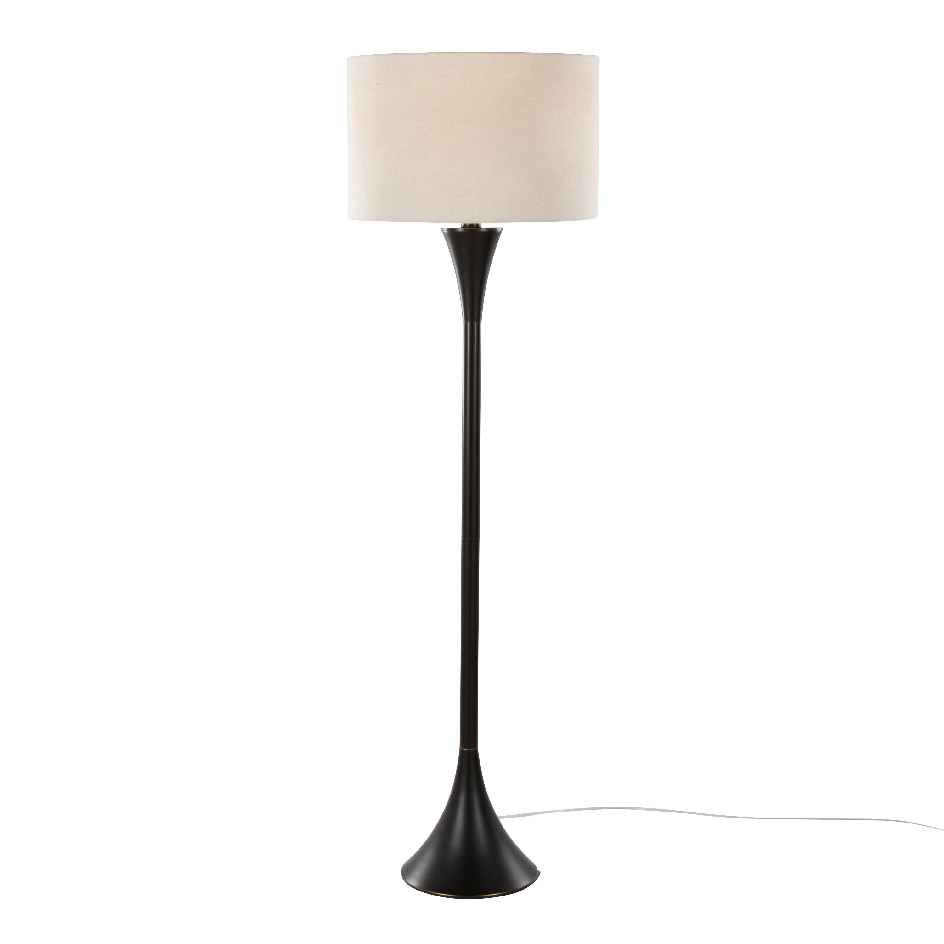 Lenuxe 65' Contemporary Metal Floor Lamp in Oil Rubbed Bronze with Natural Linen Shade from Grandview Gallery by LumiSource