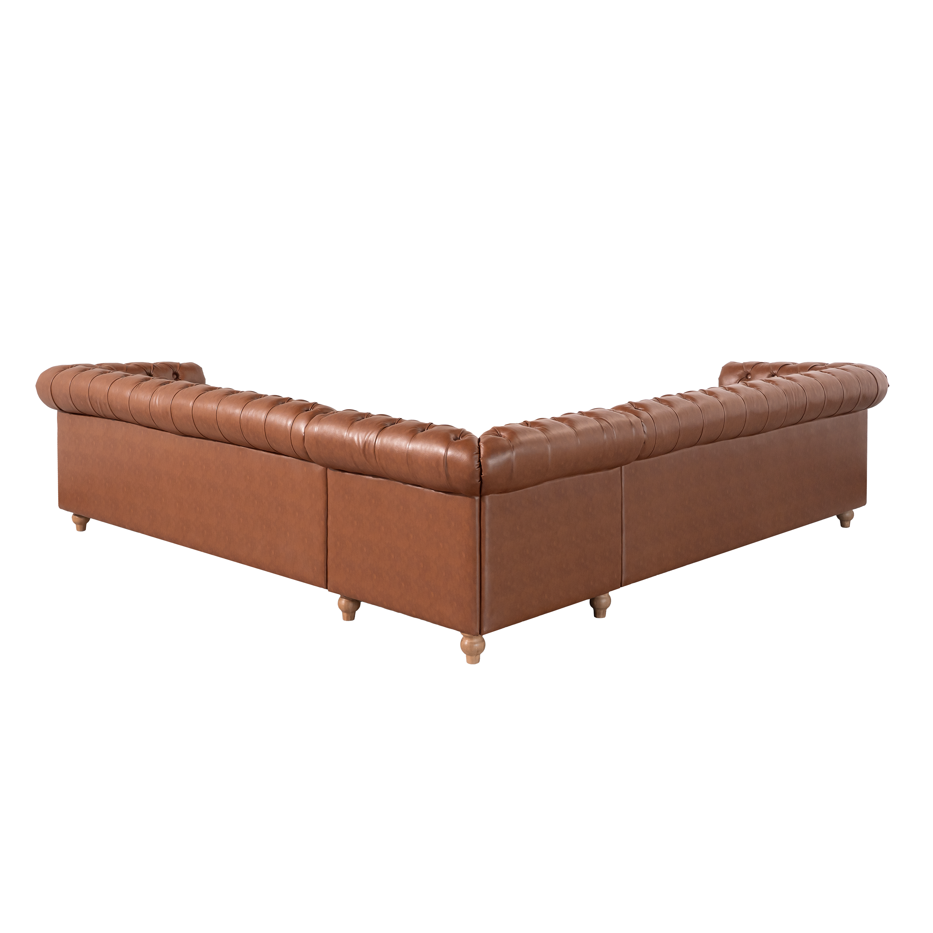 Mirod Comfy Large Sectional Sofa with Wooden Legs, Retro Style for Living Room