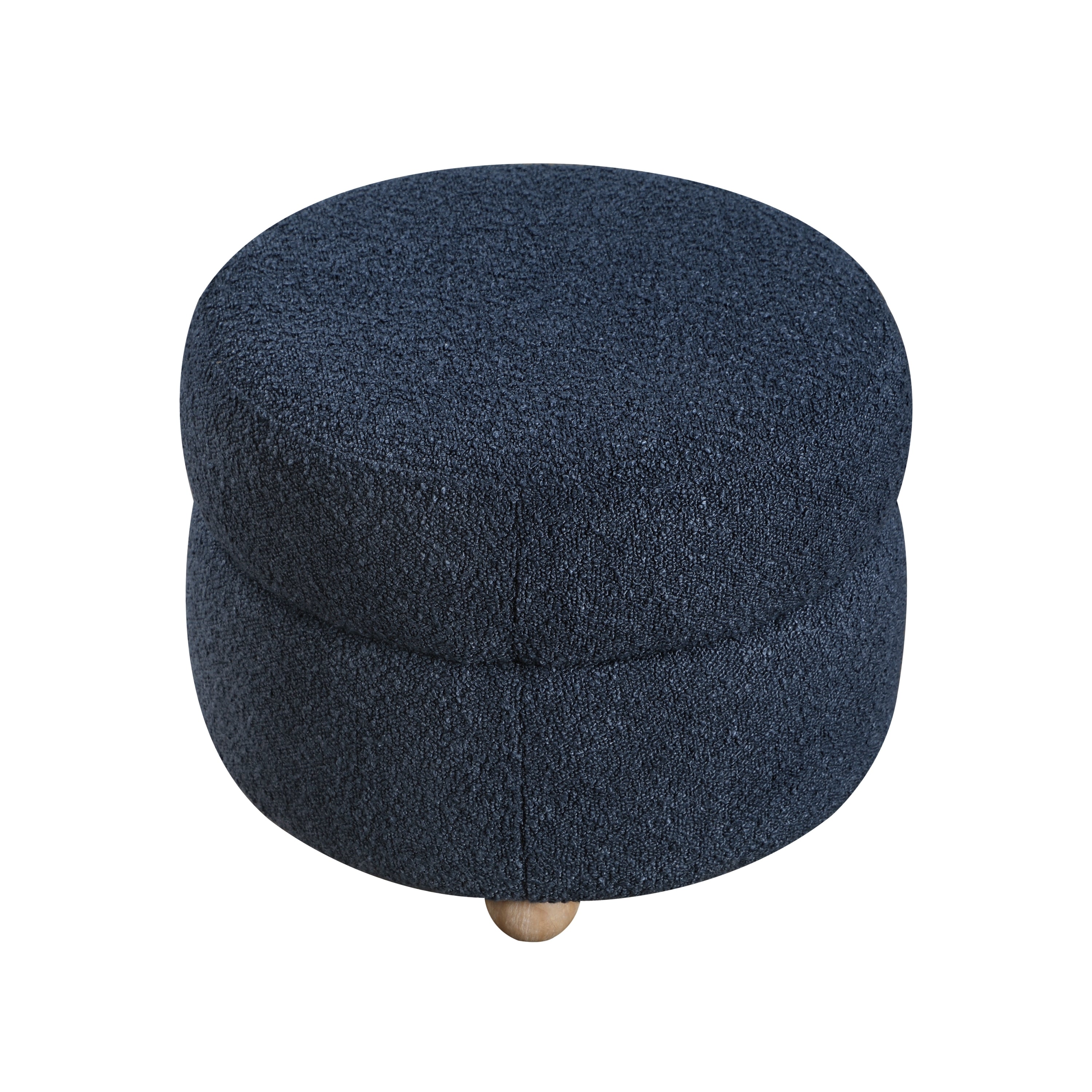 Modern Contemporary Swivel Chair with Ottoman Blue Boucle Fabric Upholstery Solid Wood Living Room Furniture