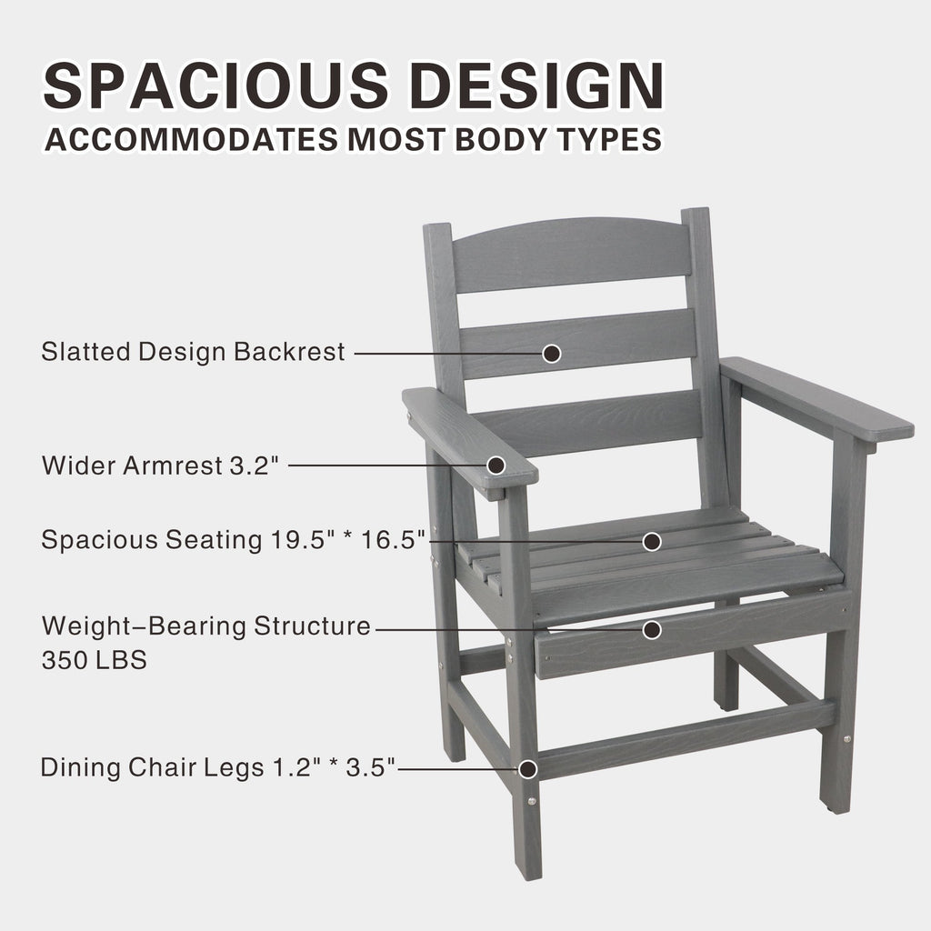 5 Piece HDPE Patio Outdoor Furniture Set for 4, Dining Table and Chairs,51'' Outdoor Dining Table , Outdoor Dining Set for Garden, Backyard, Lawn, and Poolside(black)