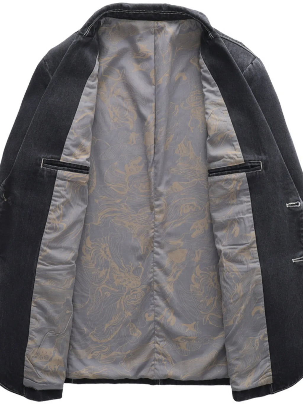Lapel Collar Long Sleeve Blazer Plus Size