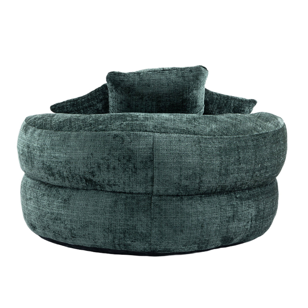 Emerald Chenille High Back Bean Bag Chair Couch with Three Pillows, Indoor & Outdoor, Single Gaming Sofa for Bedroom and Office