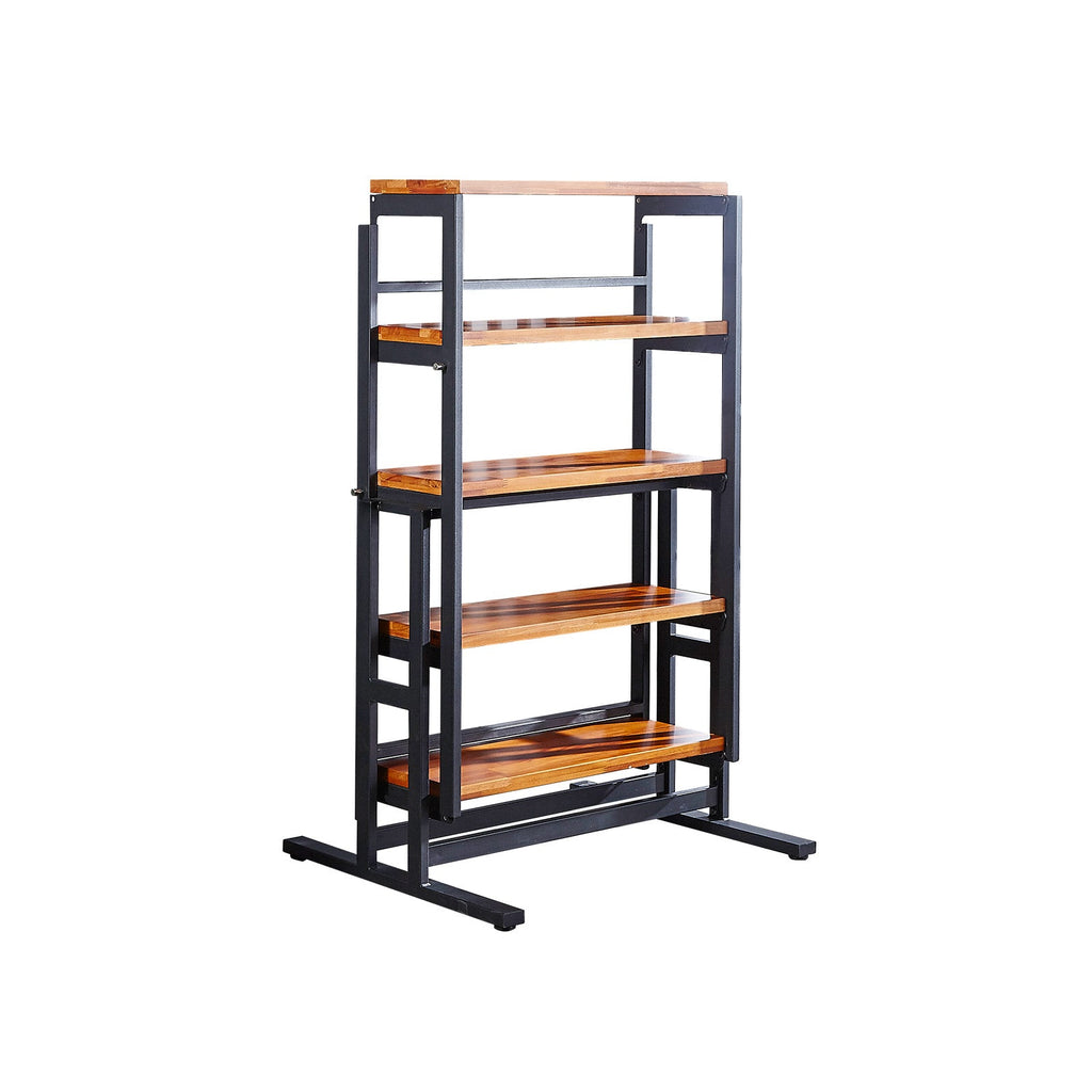 Extendable Dining Table Convertible 2 in 1 Shelf to Table with Metal Frame Industrial and Rustic Style for Small Spaces, Kitchen & Dining Room