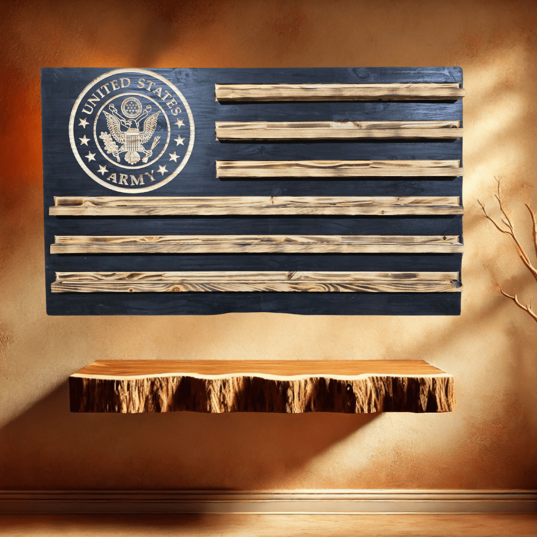 Challenge coin display wood sign