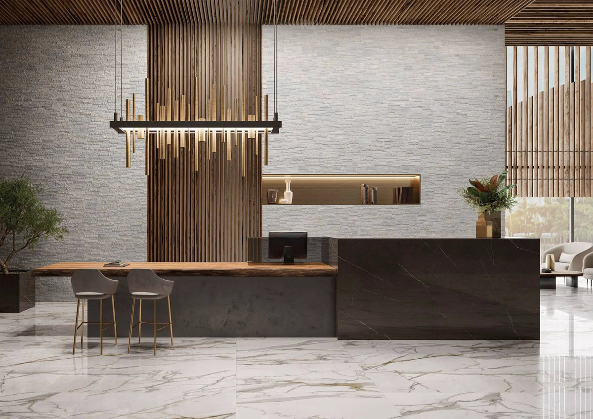 Charme Calacatta Gold Marble Look Porcelain Tiles 24x48
