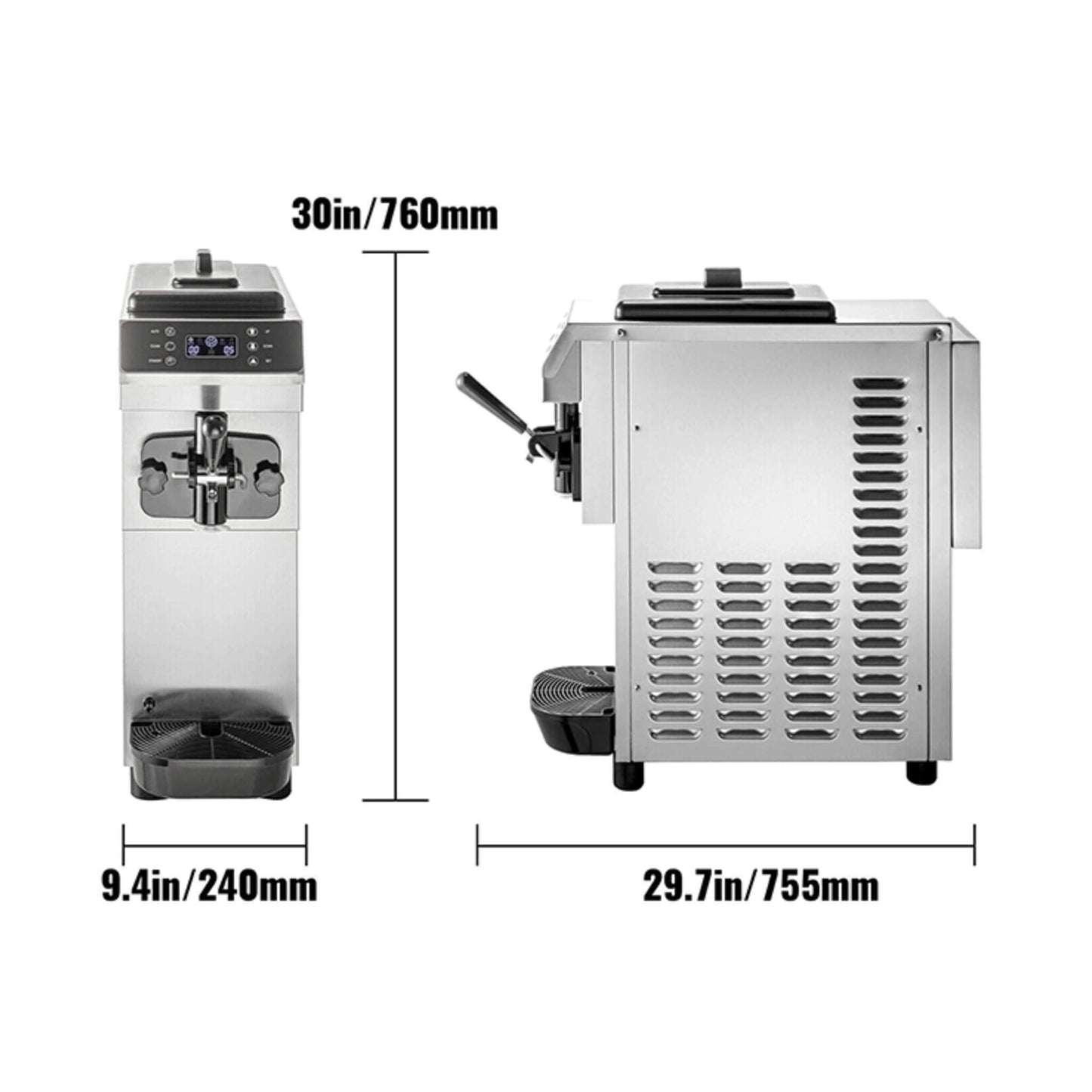 Commercial Single Flavor Soft Serve Ice Cream Machine Maker, 13L/H (SAK84035)