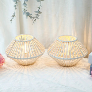 Set of 2 natural woven cotton rope table lamps from JHY DESIGN