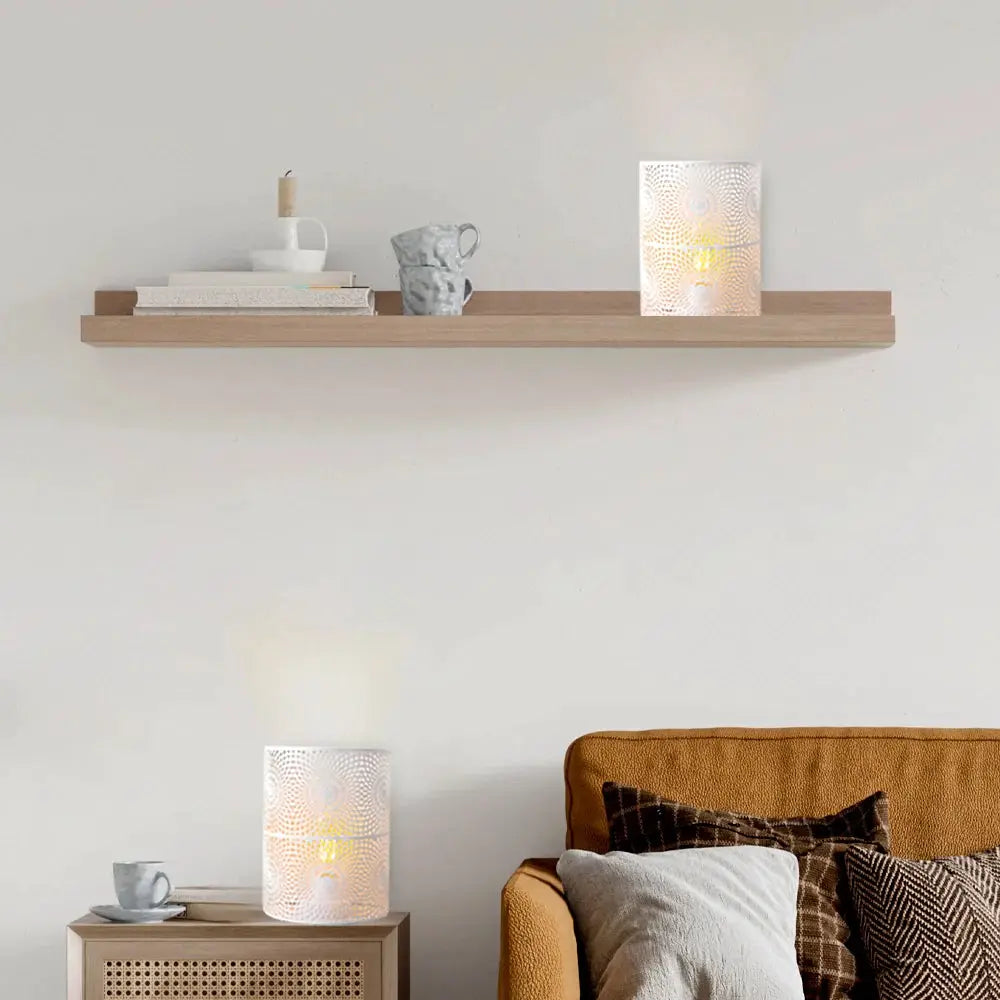 Set of 2 8''H Sunflow white battery-powered wall sconces by JHY DESIGN