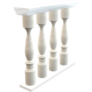 Cream Marfil Beige Marble Balustrade Hand-carved from Solid Marble Block (SET of 4)