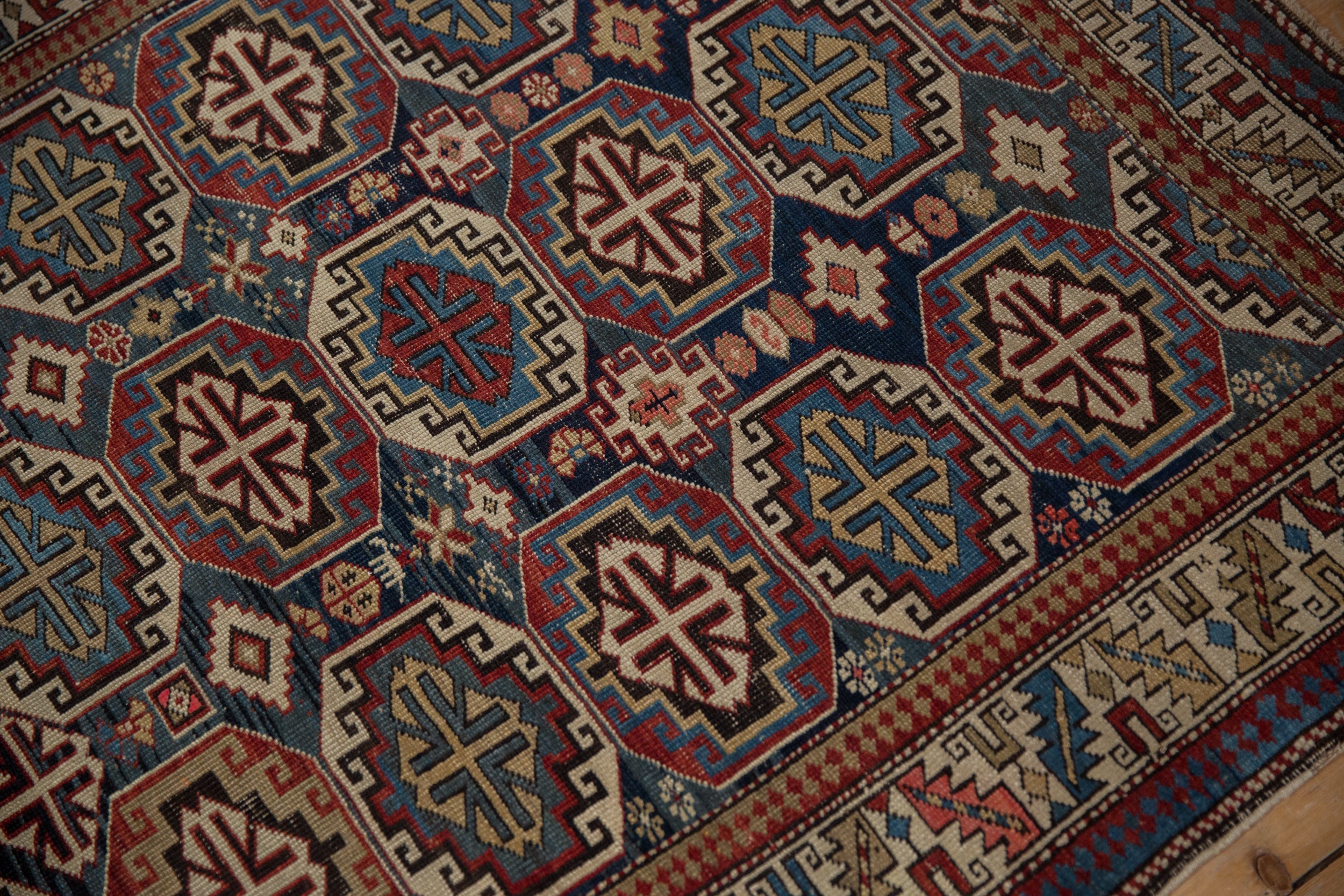4x5 Vintage Caucasian Square Rug