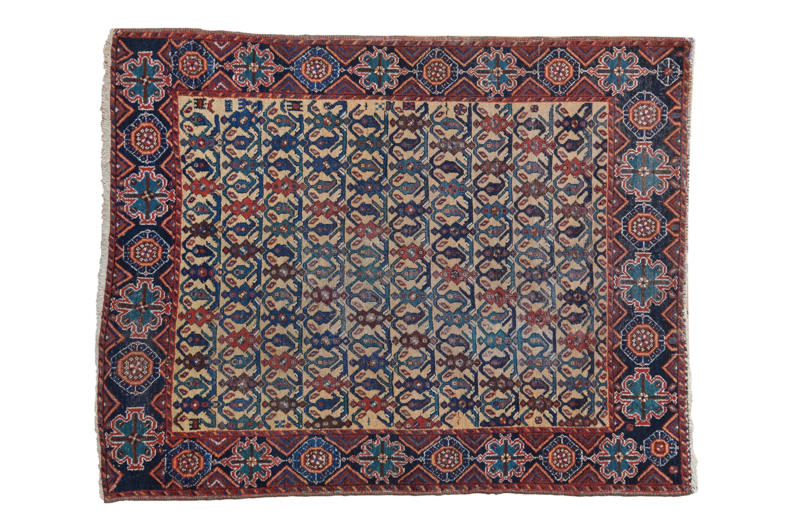 3.5x4.5 Antique Afshar Square Rug