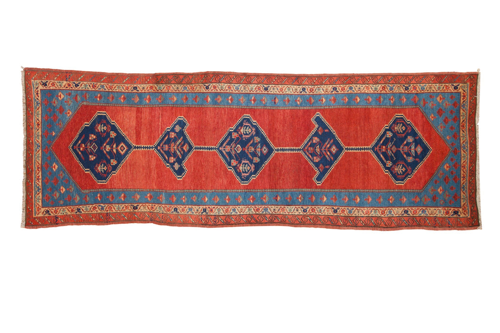 3.5x10 Antique Bakshaish Rug Runner