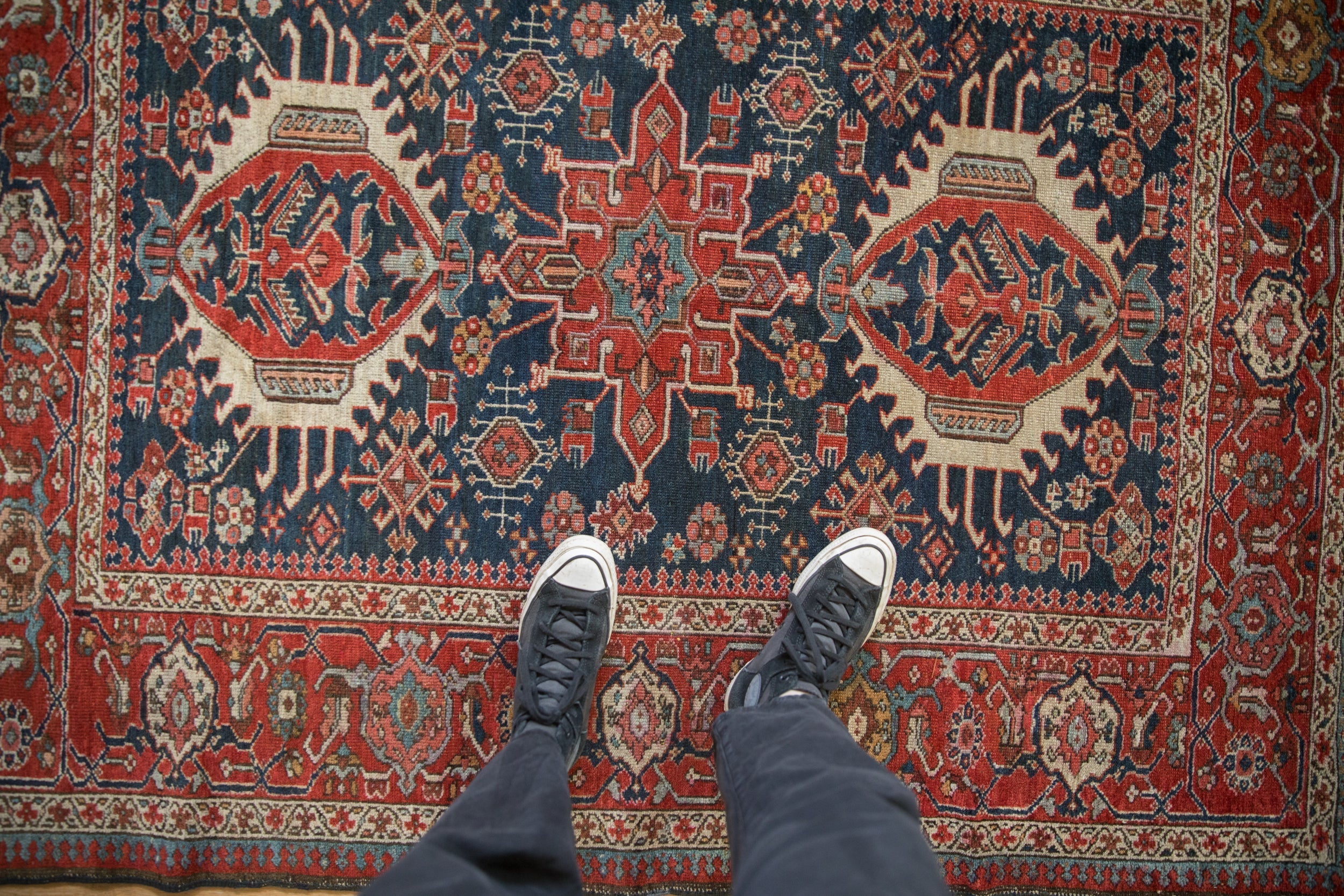 4.5x5.5 Antique Fine Karaja Square Rug