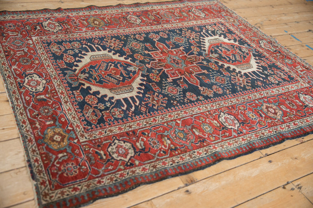 4.5x5.5 Antique Fine Karaja Square Rug
