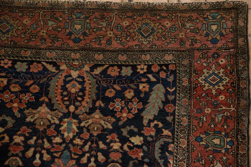 3.5x4.5 Antique Farahan Sarouk Square Rug