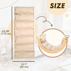Cushion for Climbing Arch & Rocker Balance by Goodevas, beige star-pattern, soft and cloud-like, 115 cm x 50 cm.