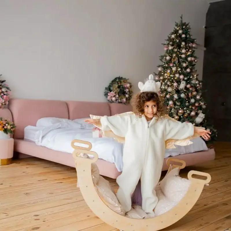 Cushion for Climbing Arch & Rocker Balance (Cushion Only) by Goodevas, soft cloud-like balance cushion in cream.