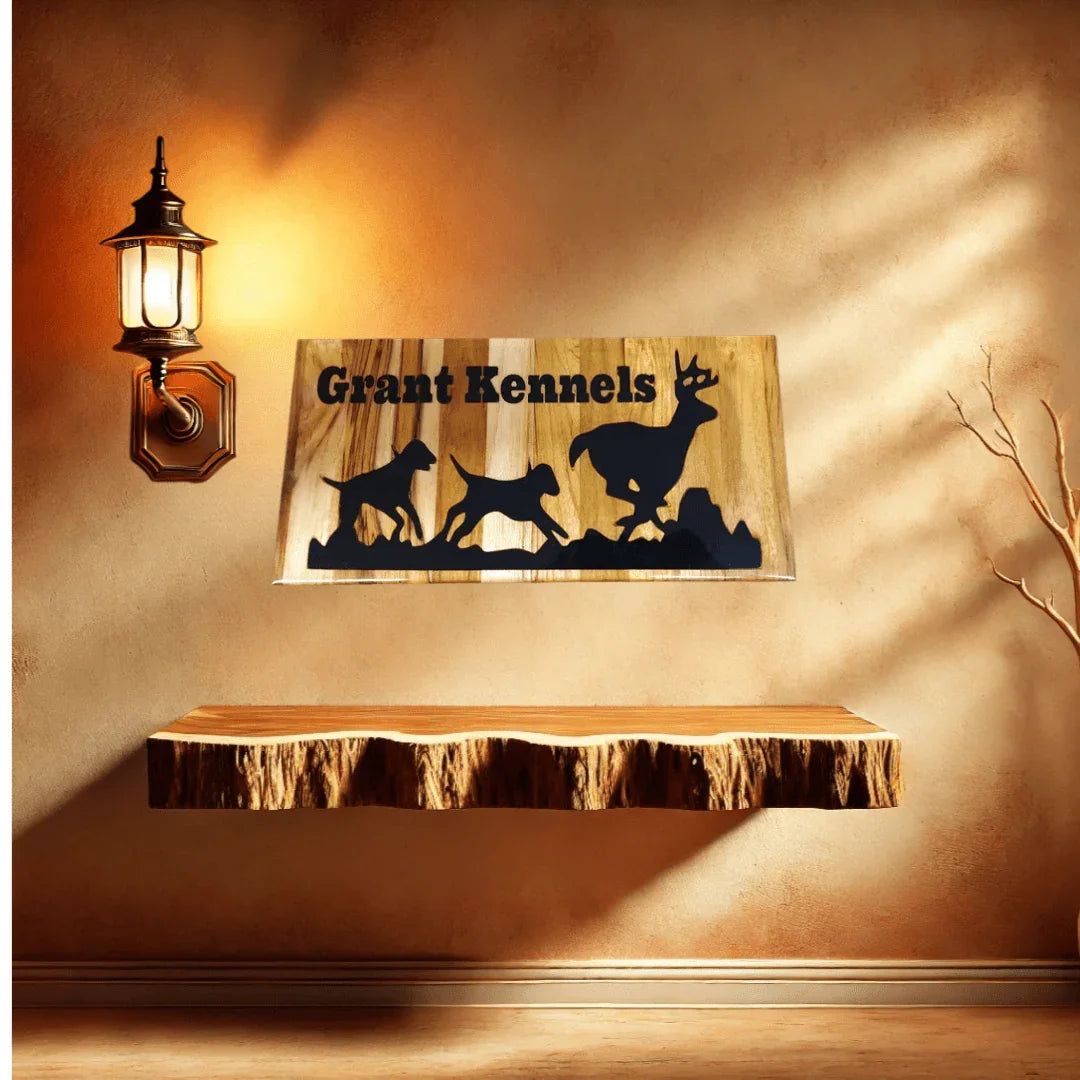 Custom 8" x 16" Teak Wood Sign – Personalized Engraving with Epoxy Finish