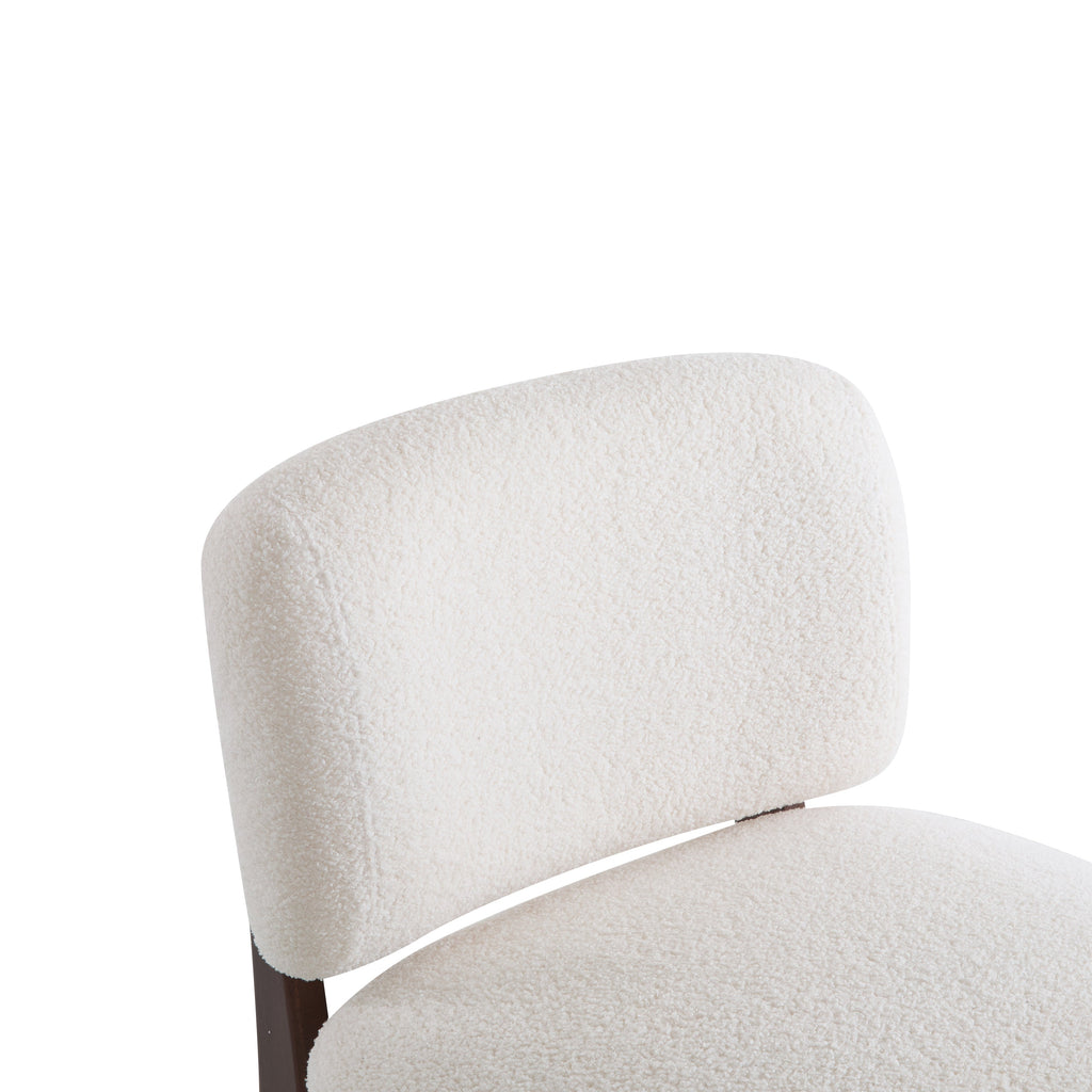 [Set of 2] 25.5' Modern Boucle Lounge Chair with Solid Wood Frame, Soft and Durable Boucle Upholstery, Perfect for Living Room, Bedroom, or Office