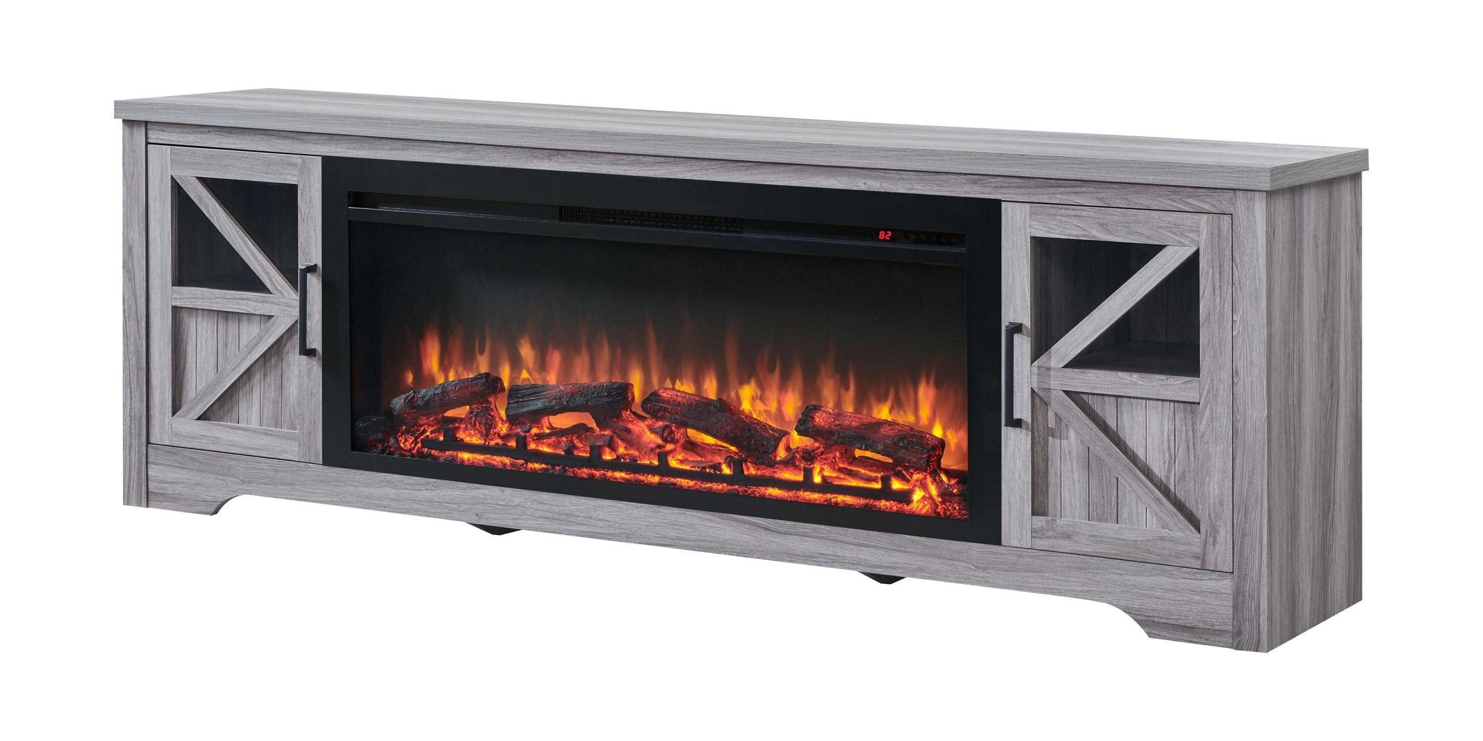 75' Fireplace TV Stand for TVs up to 80',with 44' Electric Fireplace