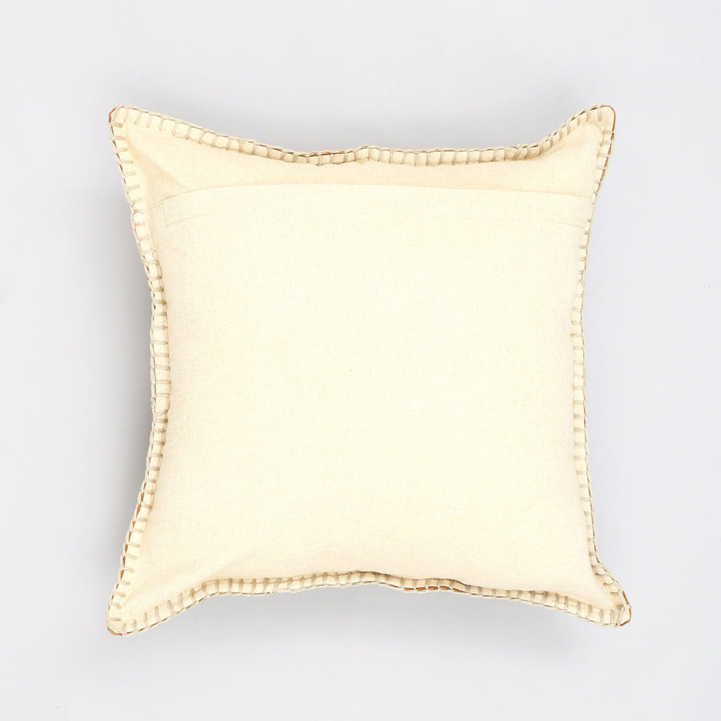 Stonewashed Cotton Velvet Throw Pillow with Decorative Handstiched Edges-19X19'