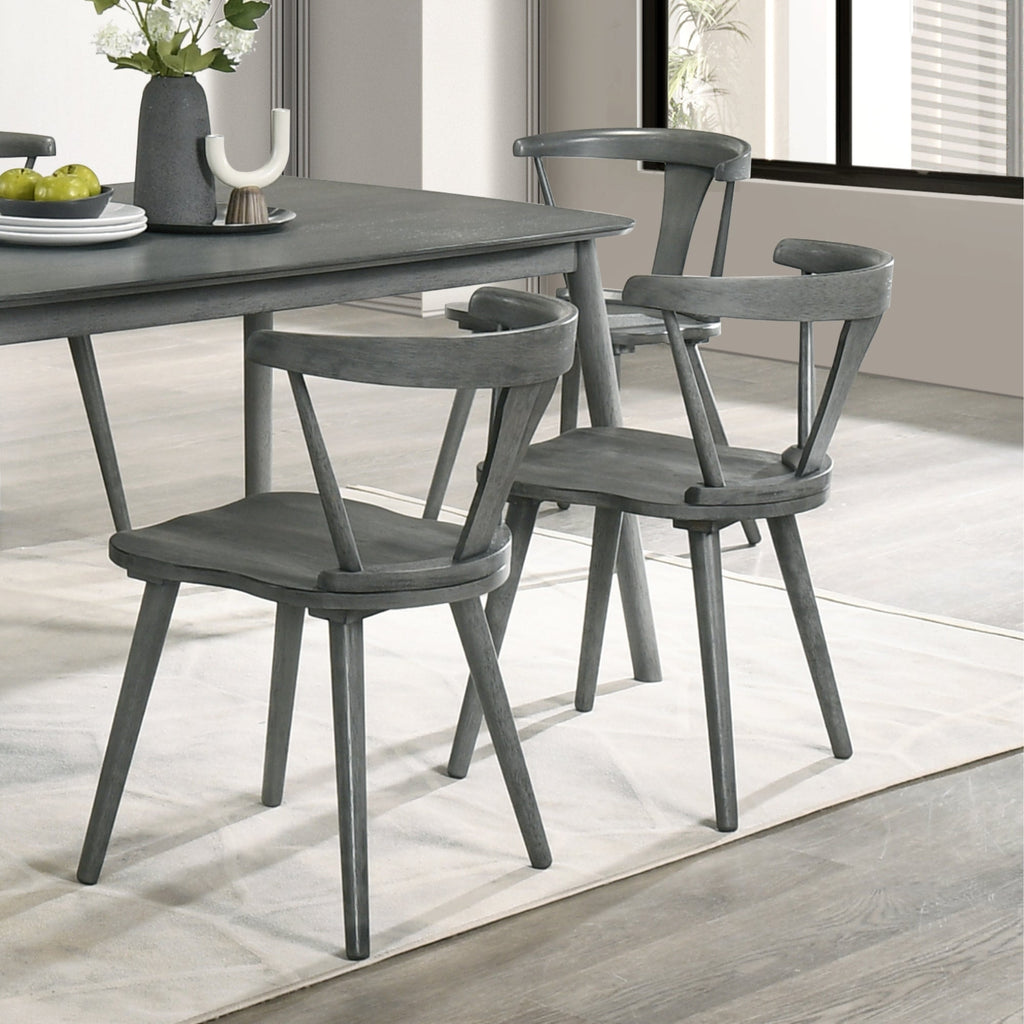 [Set of 2] Rustic Farmhouse Dining Chairs, Solid Wood Side Chairs for Kitchen & Dining Room, Easy Assembly